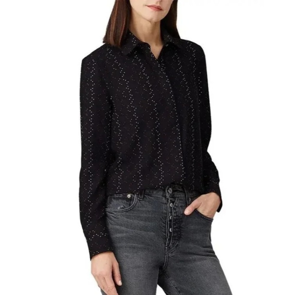 Equipment Femme Inisse Top V Neck Blouse Button Down Blouse